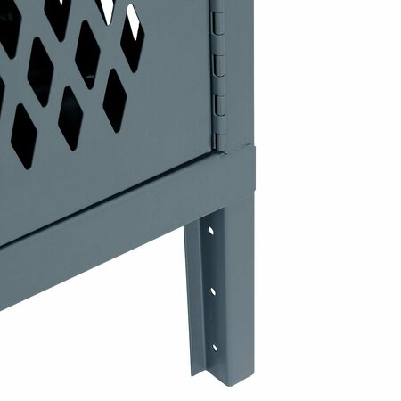 Global Industrial Ventilated Steel Locker, Single Tier, 3-Wide, 12x18x72, Unassembled, Gray 493145GY